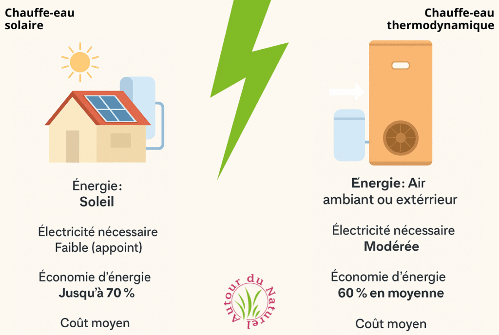 difference chauffeau solaire et thermodynamique