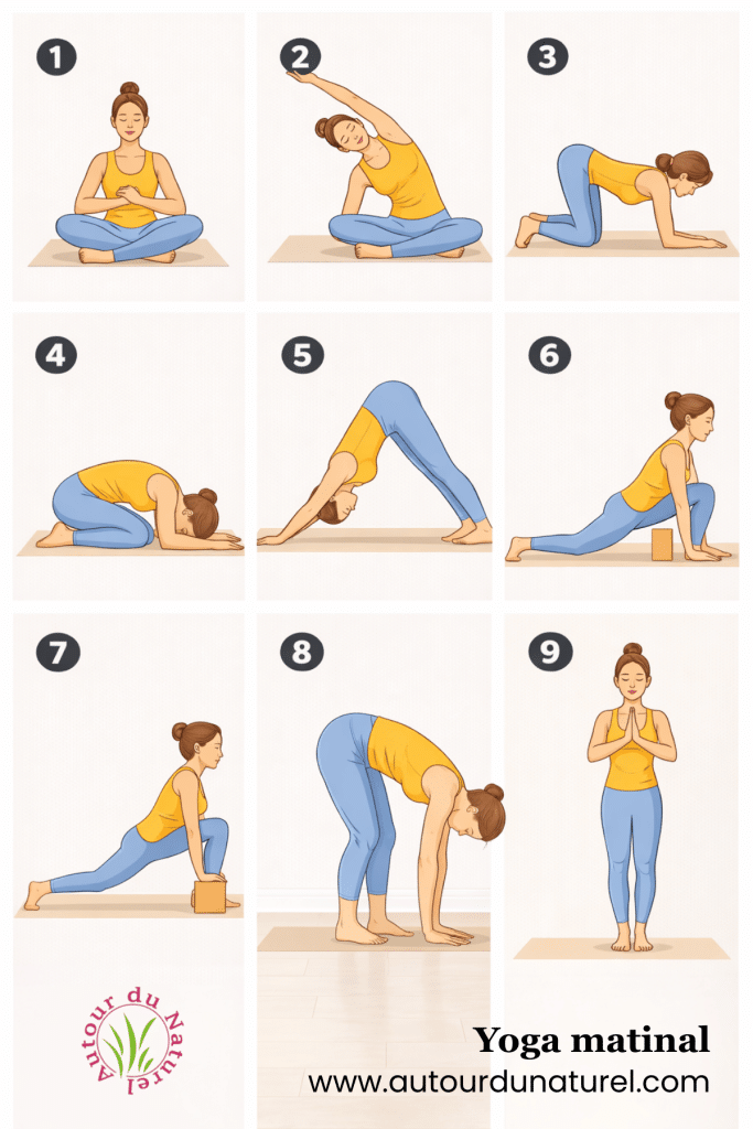 9 positions de yoga matinal